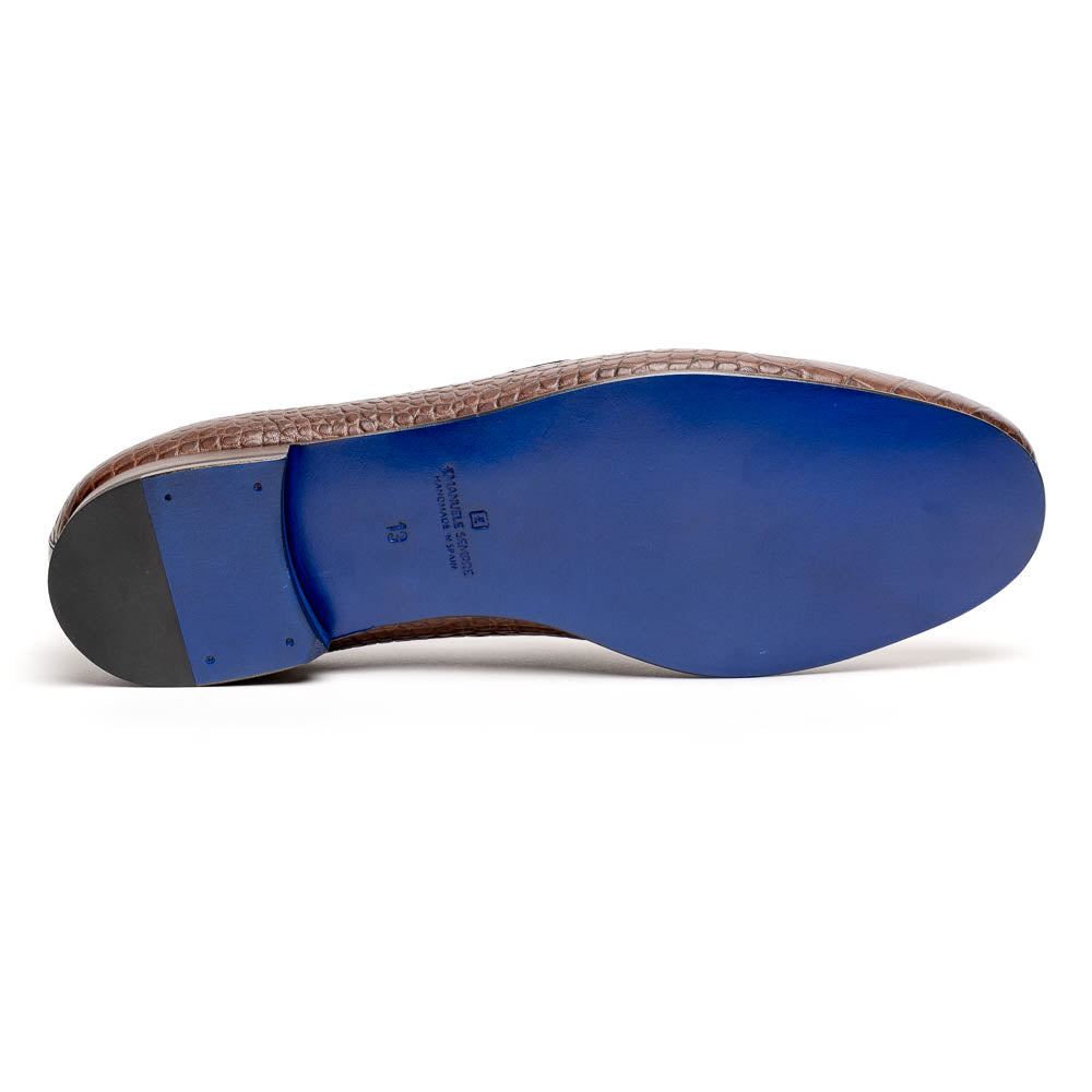 Emanuele Sempre Crocco Tassel Loafers Dark Brown
