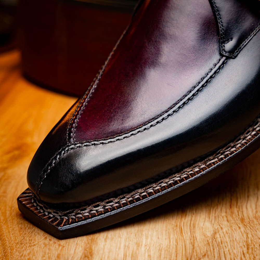Harris Firenze 1913 Calfskin Leather Single Buckle Shoes Red