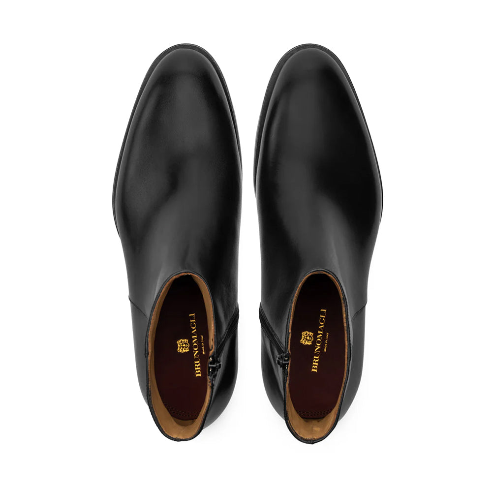Bruno Magli Calvin Side Zip Leather Boot Black