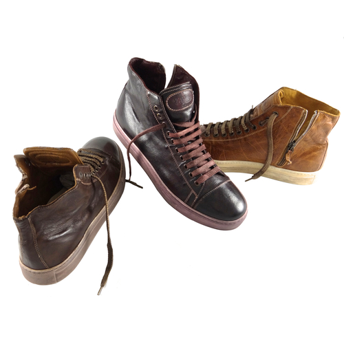 Calzoleria Toscana 1242 Dipped Calfskin Sneakers Brick