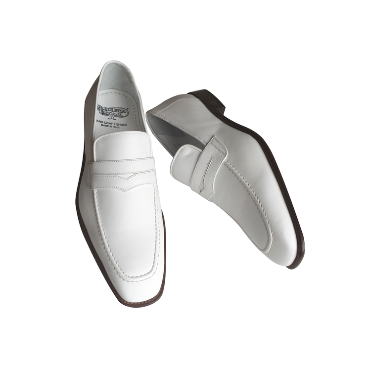 Calzoleria Toscana 1497 Calfskin Penny Loafers White