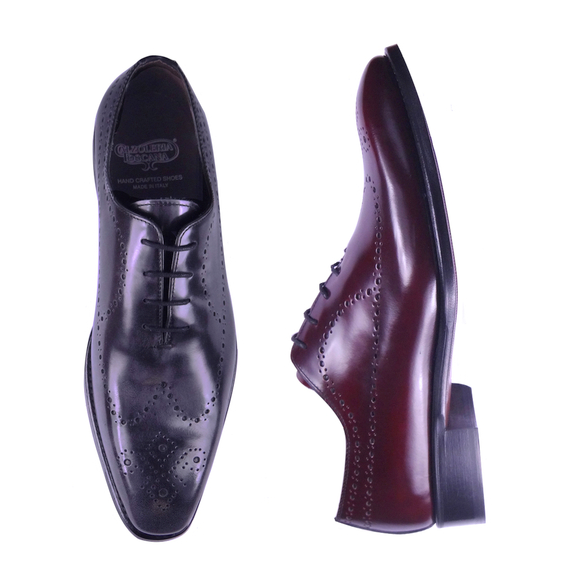 Calzoleria Toscana 1506 Wholecut Wingtip Oxfords Gray or Burgundy