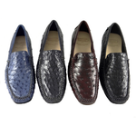 Calzoleria Toscana 2408 Ostrich Quill Driving Shoes Denim