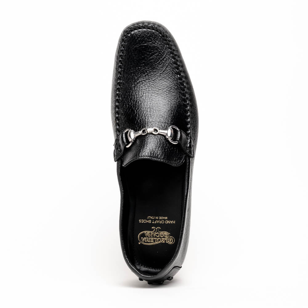 Calzoleria Toscana 2444 Deerskin Bit Loafers Black