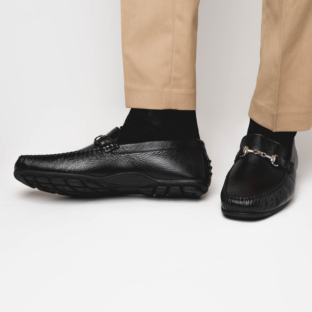 Calzoleria Toscana 2444 Deerskin Bit Loafers Black
