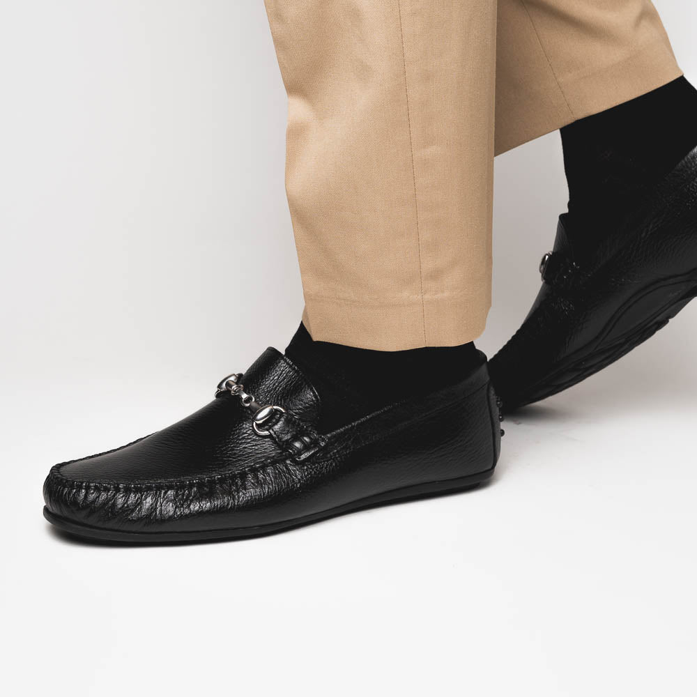 Calzoleria Toscana 2444 Deerskin Bit Loafers Black
