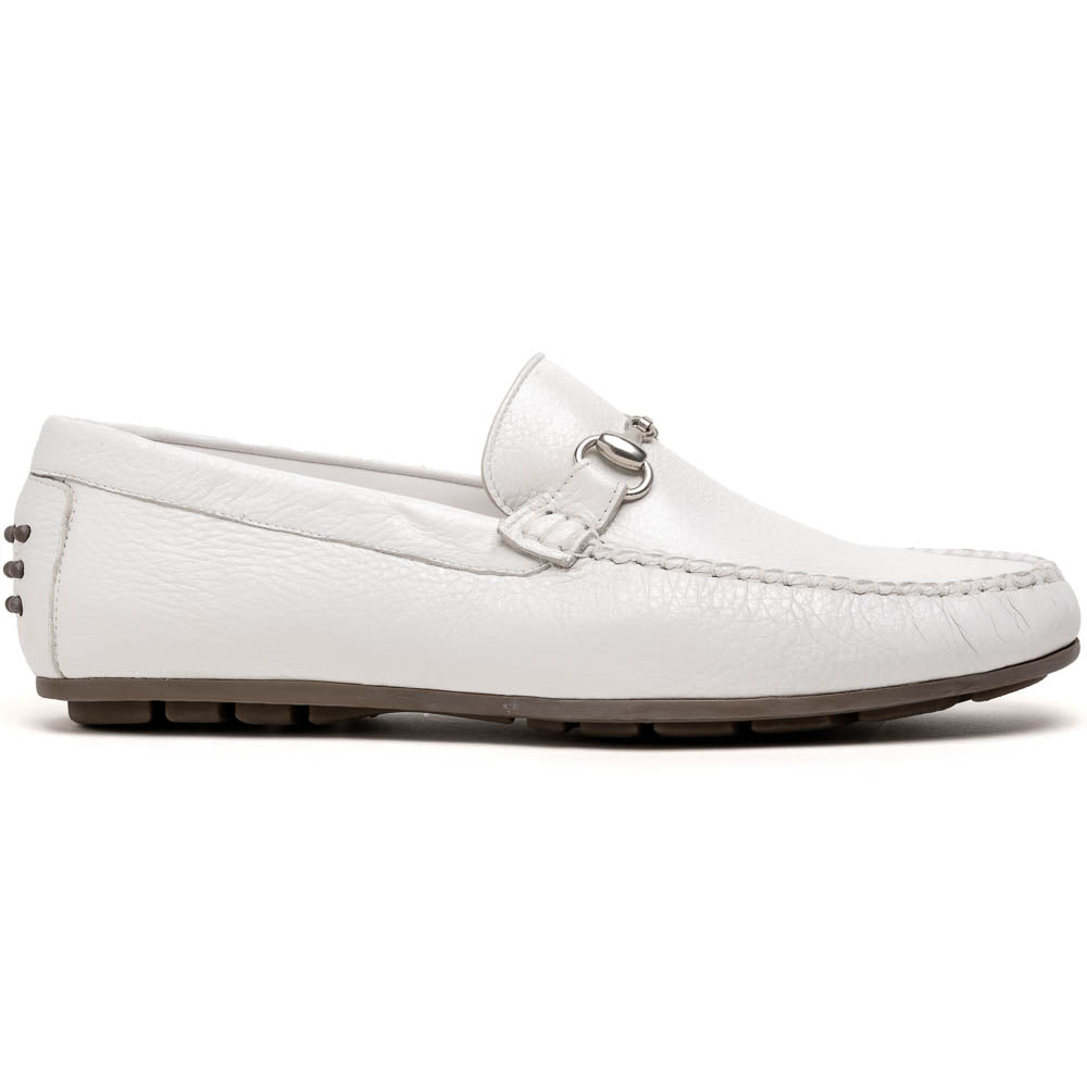 Calzoleria Toscana 2444 Deerskin Bit Loafers White