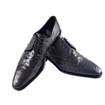 Calzoleria Toscana 2765 Caiman & Ostrich Cap Toe Shoes Blue