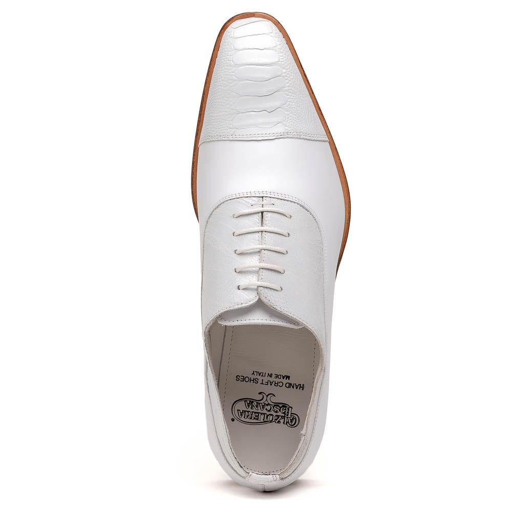 Calzoleria Toscana 4063 Ostrich Leg & Calf White