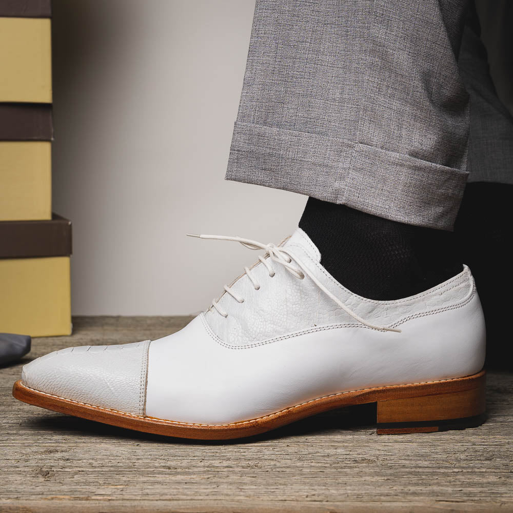 Calzoleria Toscana 4063 Ostrich Leg & Calf White