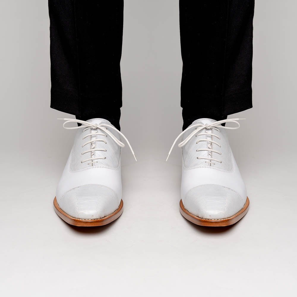 Calzoleria Toscana 4063 Ostrich Leg & Calf White