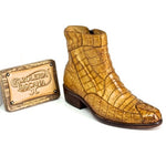 Calzoleria Toscana 4233 Caiman Hornback Side Zipper Boots Brick