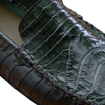 Calzoleria Toscana 4551 Crocodile Driving Shoes Green
