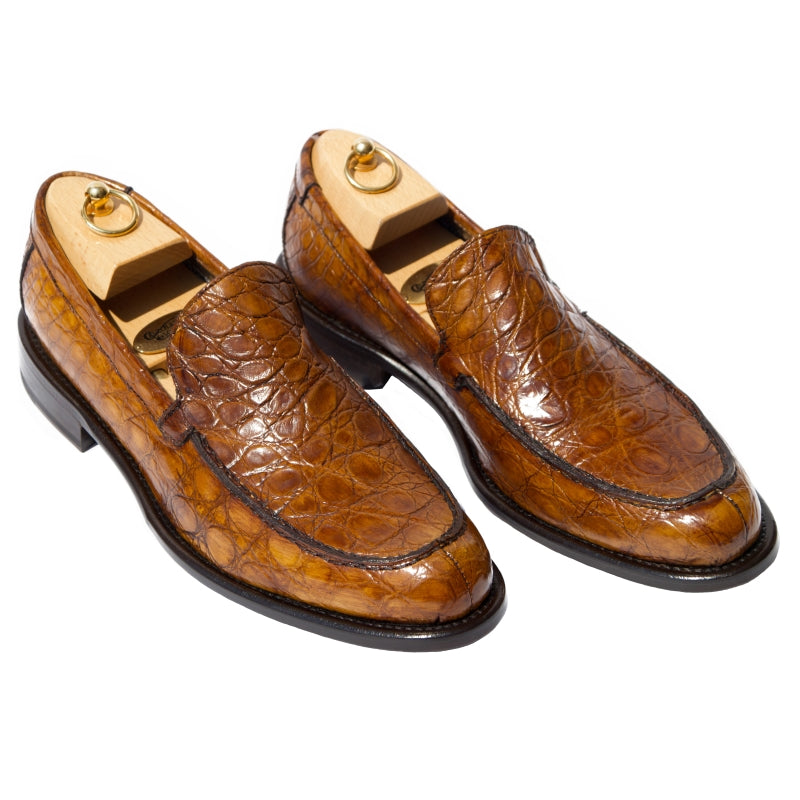 Calzoleria Toscana 5034 Alligator Loafers Chestnut