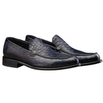 Calzoleria Toscana 5034 Crocodile Loafers Ocean Blue