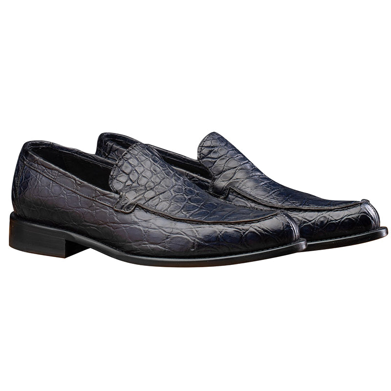 Calzoleria Toscana 5034 Crocodile Loafers Ocean Blue
