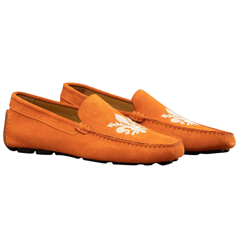 Calzoleria Toscana 5303 Venetian Suede Driving Loafers Papaya