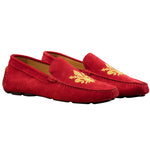 Calzoleria Toscana 5303 Venetian Suede Driving Loafers Red