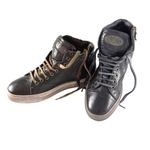 Calzoleria Toscana 5674 Padded Calfskin High Top Sneakers Stone