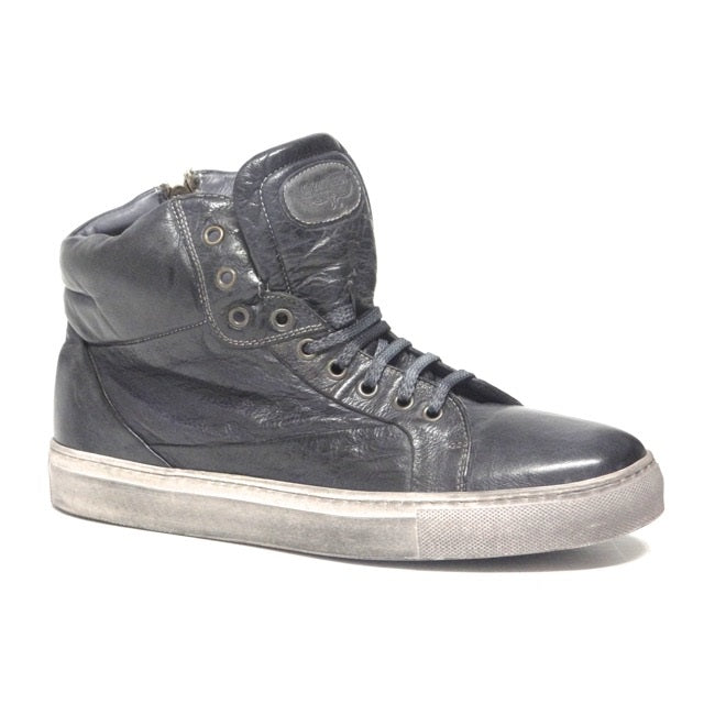 Calzoleria Toscana 5674 Padded Calfskin High Top Sneakers Stone