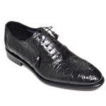 Calzoleria Toscana 7188 Caiman Cap Toe Shoes Black