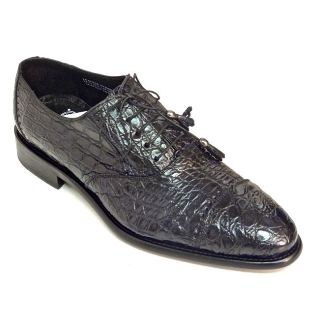 Calzoleria Toscana 7188 Caiman Cap Toe Shoes Navy