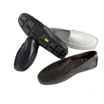 Calzoleria Toscana 8675 Crocodile & Ostrich Driving Shoes Black