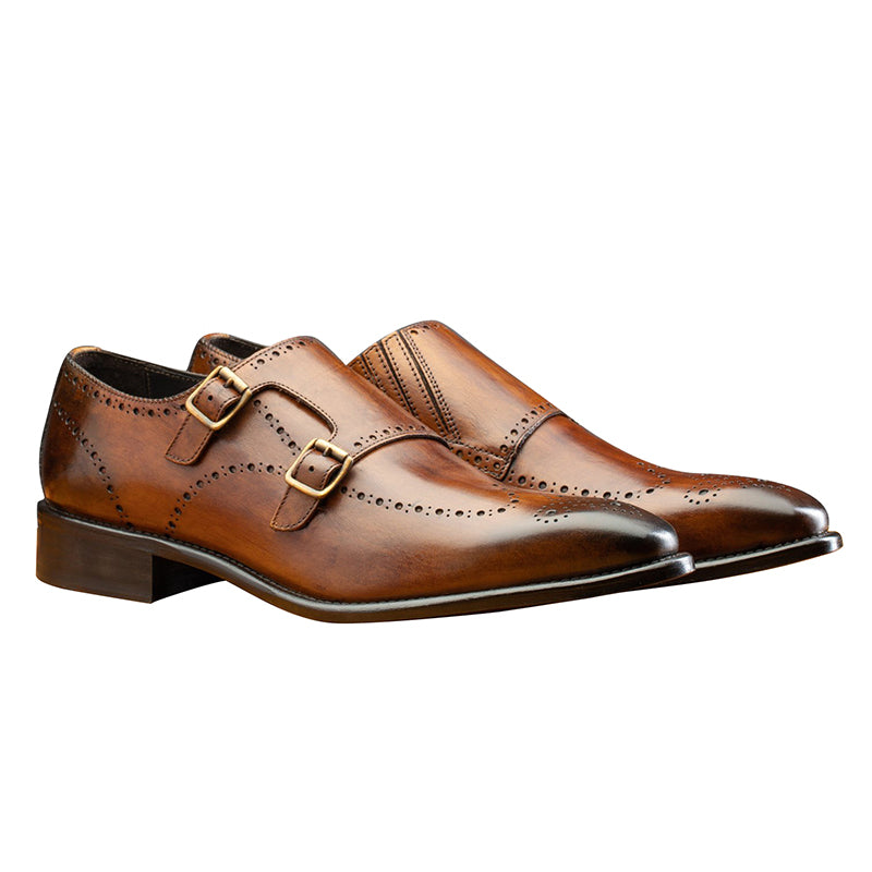 Calzoleria Toscana 8863 Double Monk Strap Shoes Chestnut
