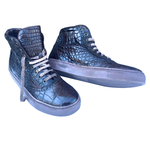 Calzoleria Toscana 9812 Alligator High Top Sneakers Chocolate Brown