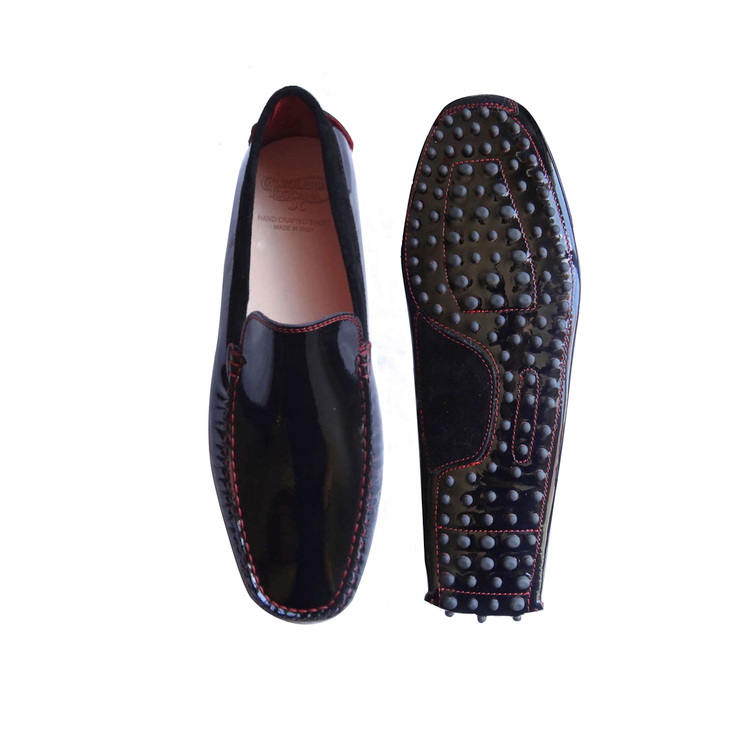 Calzoleria Toscana 9814 Patent Leather Driving Loafers Black