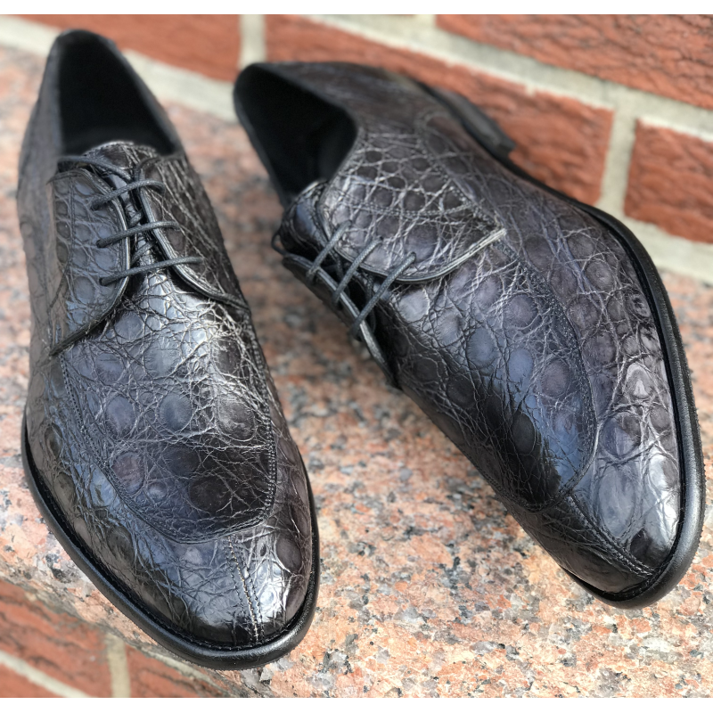 Calzoleria Toscana 9898 Alligator Bluchers Gray