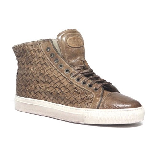 Calzoleria Toscana 9996 Woven Calfskin High Top Sneakers Rope
