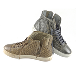 Calzoleria Toscana 9996 Woven Calfskin High Top Sneakers Rope