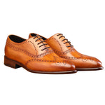 Calzoleria Toscana H742 Wingtip Oxfords Dark Caramel