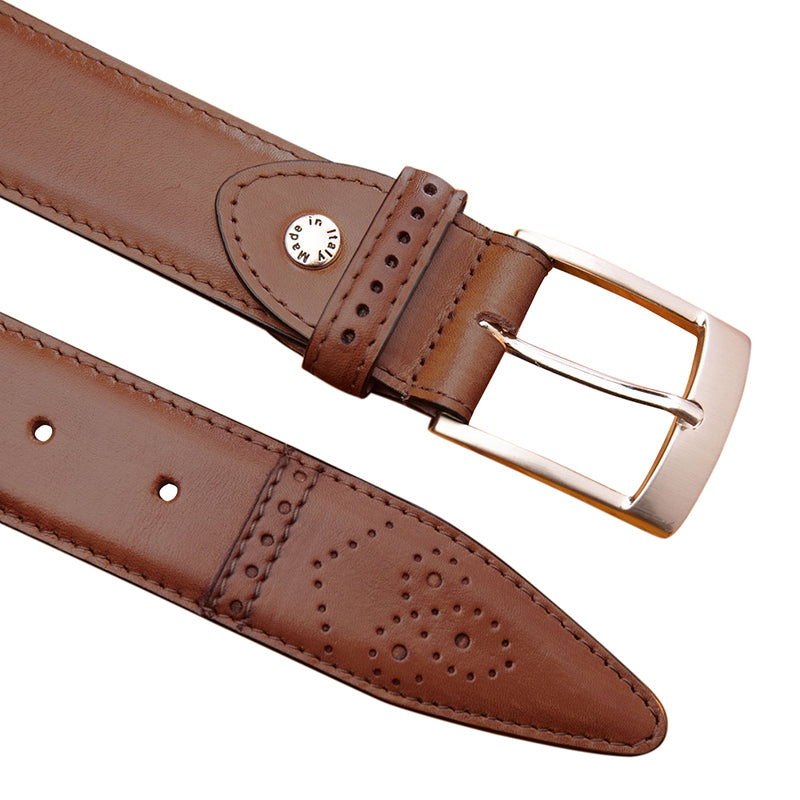 Calzoleria Toscana C1732 Medallion Belt Dark Caramel
