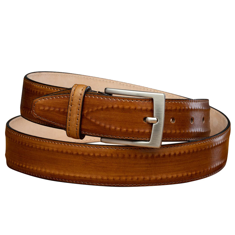 Calzoleria Toscana C2216 Stitched Belt Dark Caramel