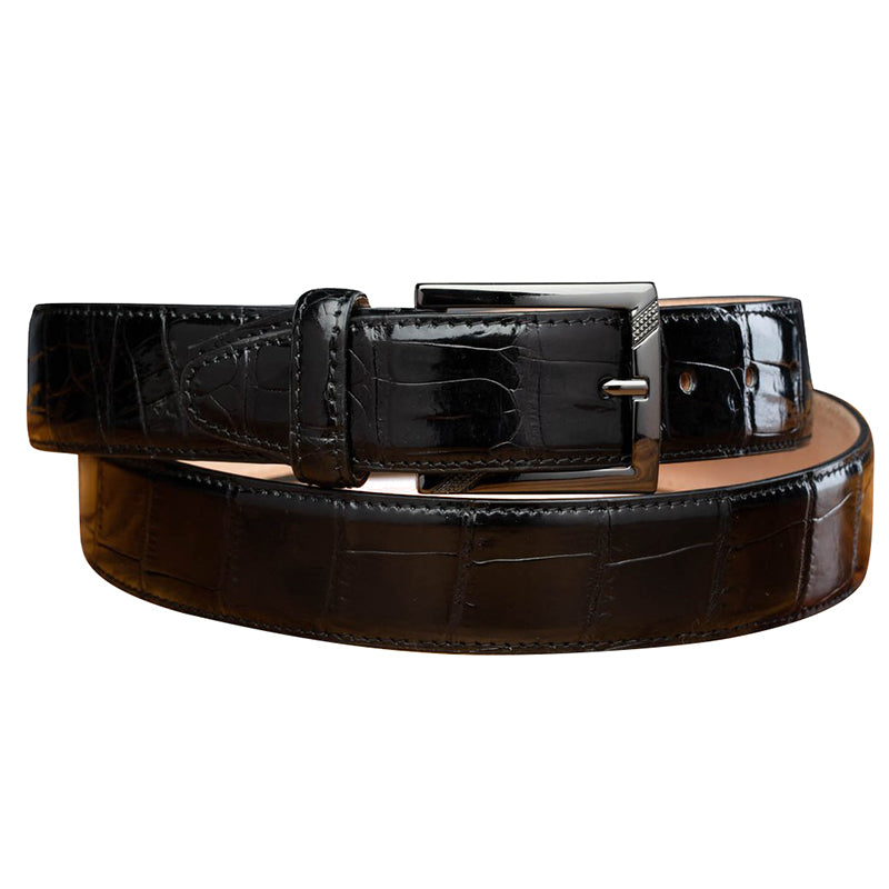 Calzoleria Toscana C8099 Crocodile Belt Black
