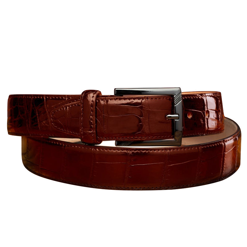 Calzoleria Toscana C8099 Crocodile Belt Burgundy
