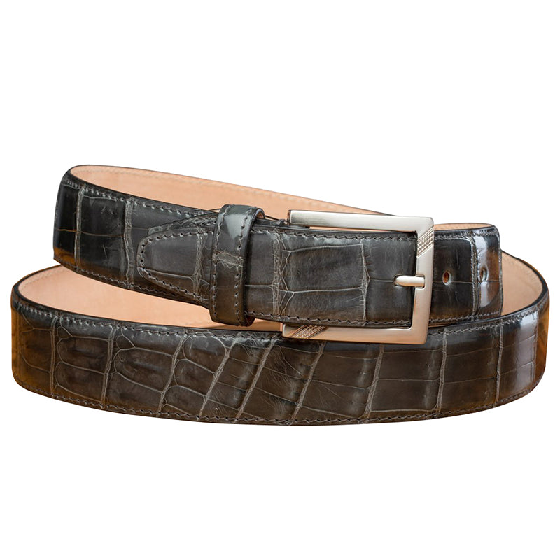 Calzoleria Toscana C8099 Crocodile Belt Gray