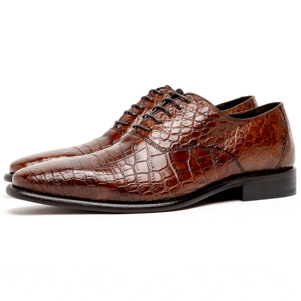 Calzoleria Toscana David 6153 Nile Crocodile Shoes Cognac