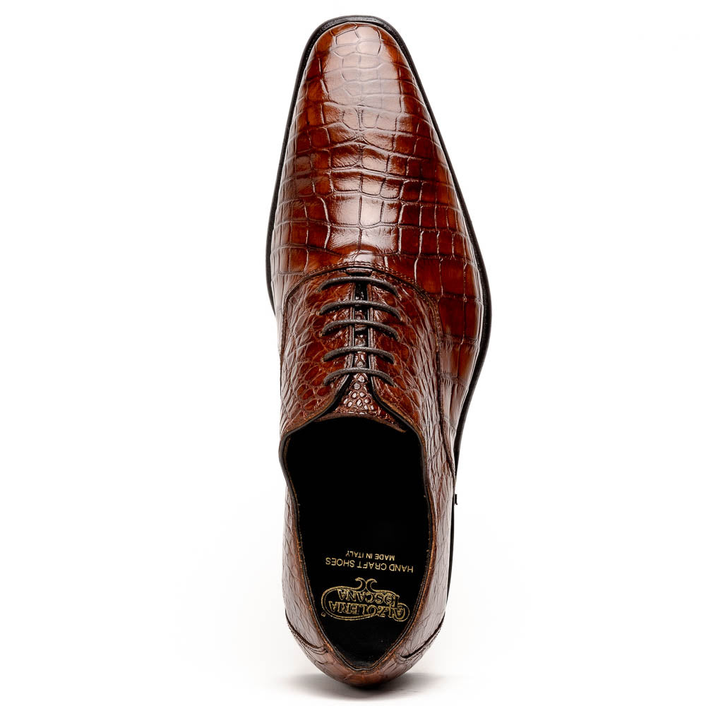 Calzoleria Toscana David 6153 Nile Crocodile Shoes Cognac