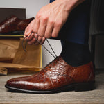 Calzoleria Toscana David 6153 Nile Crocodile Shoes Cognac