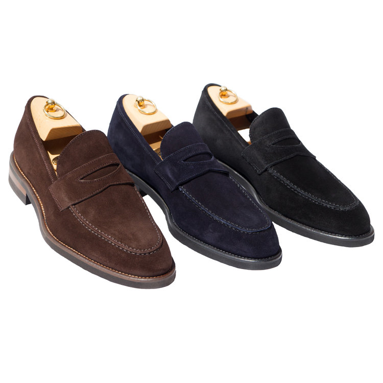 Calzoleria Toscana H748 Suede Penny Loafers