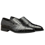 Calzoleria Toscana H779 Crocodile Cap Toe Oxfords Black