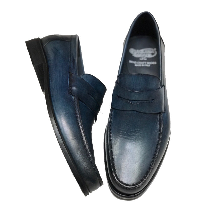 Calzoleria Toscana Santor Penny Loafers Ocean Blue