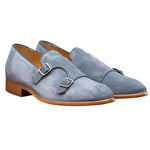 Calzoleria Toscana Z893 Double Monk Strap Shoes Jean Blue
