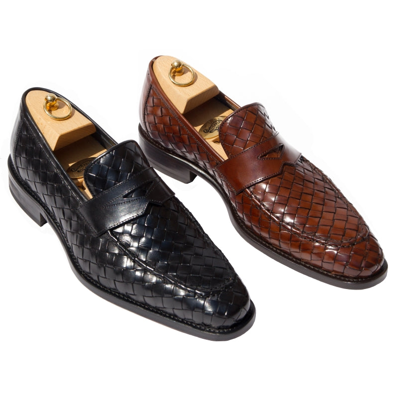 Calzoleria Toscana Z992 Woven Penny Loafers