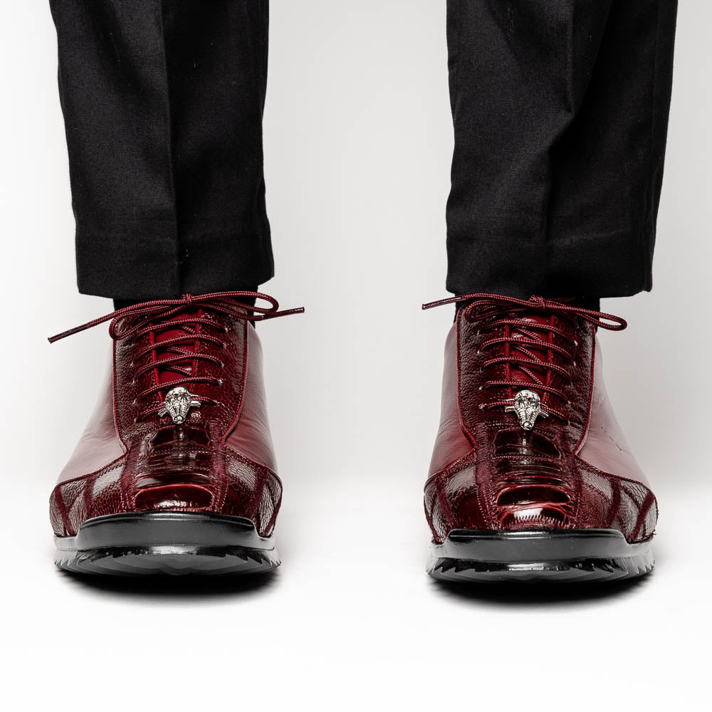 Los Altos Ostrich Sneakers Burgundy
