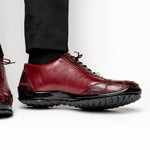 Los Altos Ostrich Sneakers Burgundy