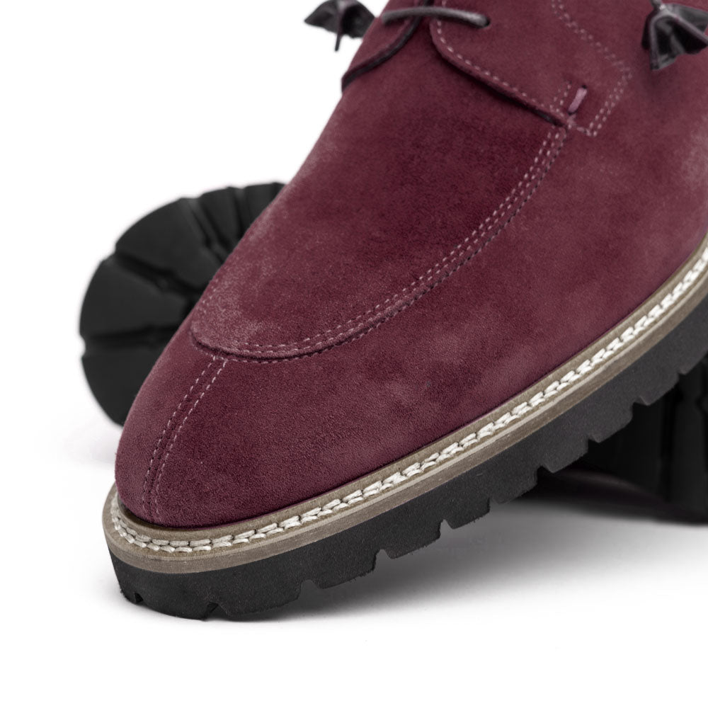 Zelli Campo Suede Goatskin Lace-up Shoes Bordeaux (26-220-BDX)